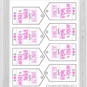 Dancer Tag, Dance Printable, Digital Download, Instant Download,