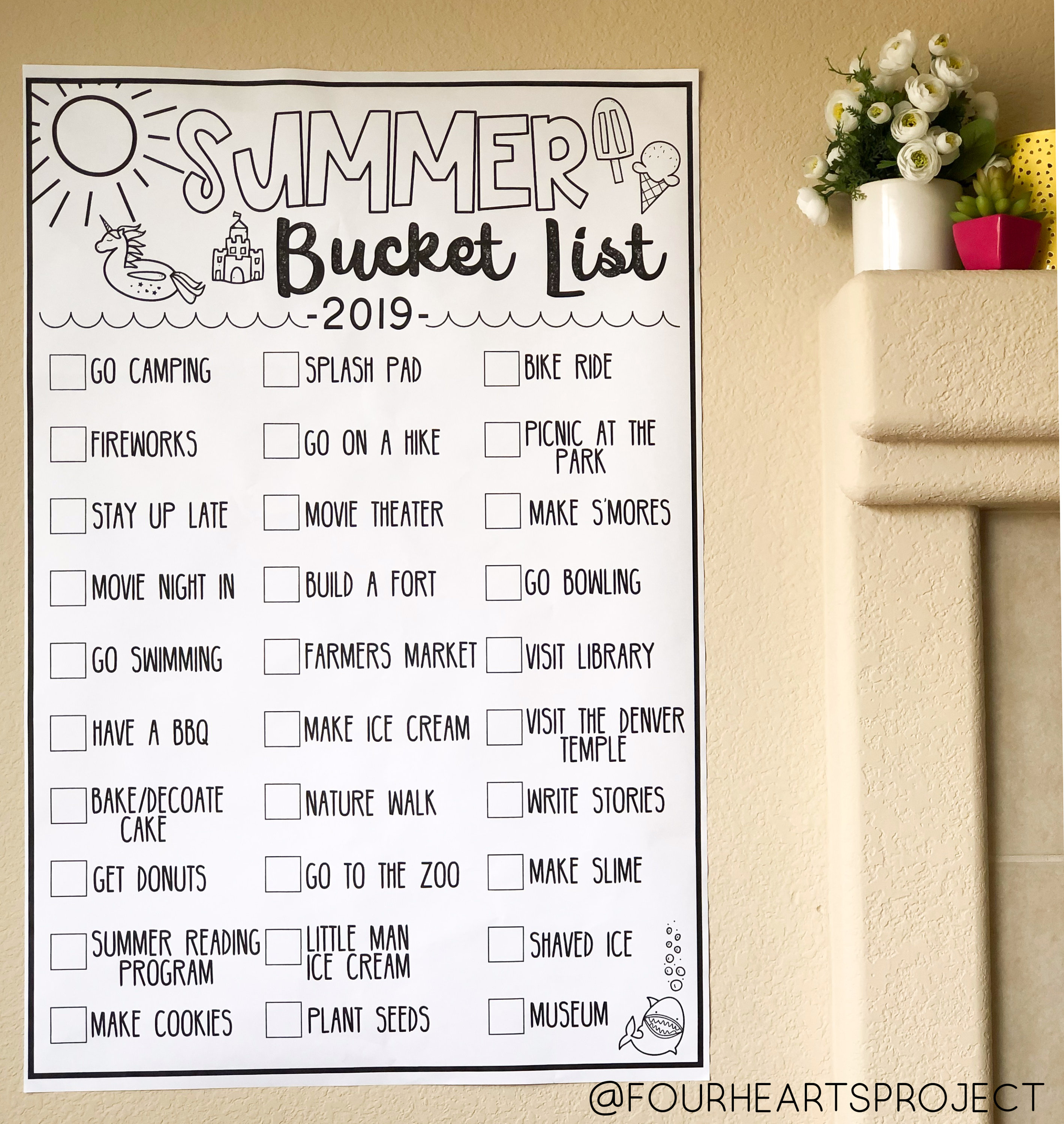 Summer Bucket List, Custom Bucket List Printable, Summer Digital