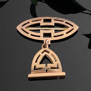 Antique Gold Filled Slim Geometric Wax Seal Blank Fob Charm With Slide