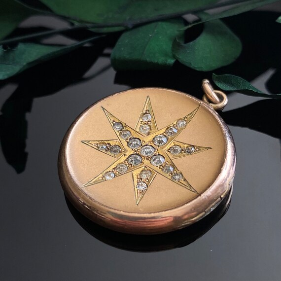 Antique Art Nouveau Rolled Gold Celestial Starbur… - image 3