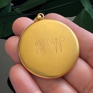 Antique Large 10k Gold Monogram Initals F.W. Locket 12.3 Grams