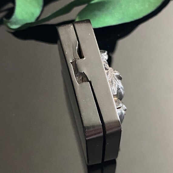 Antique Victorian Vulcanite Rectangular Pomegrana… - image 7