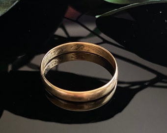 Vintage 14k Gold WWII Wedding Band Ring | Date Engraved | Size 8.5