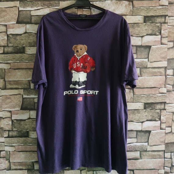 Vintage Polo Bear Polo Ralph Sport Dark Blue Shirt