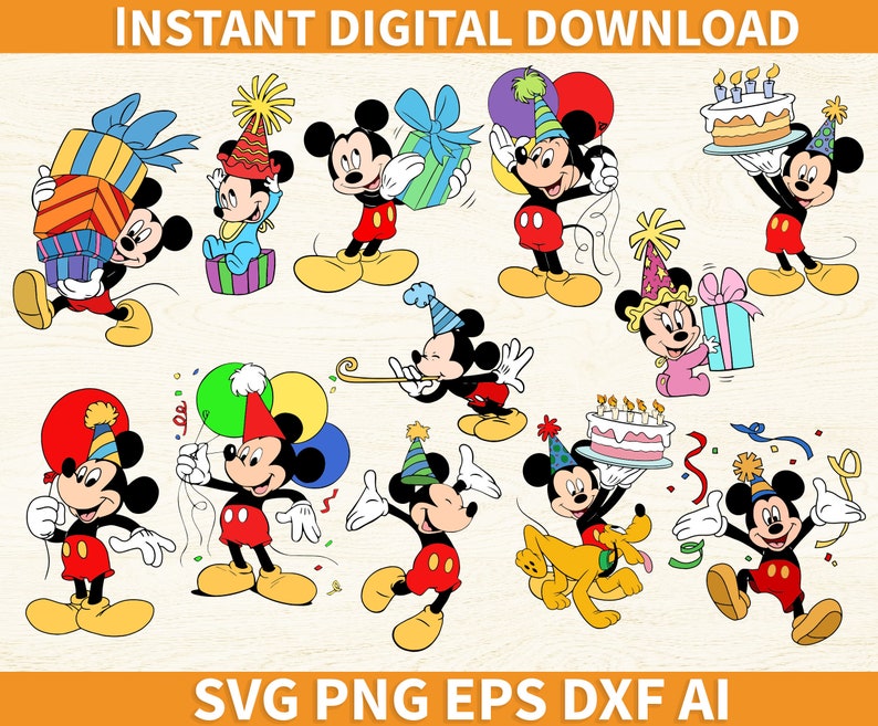 Download Design Templates Templates Png Ai Cricut Mouse Birthday Svg Eps Silhouette Cameo Mickey Birthday Boy Svg Dxf