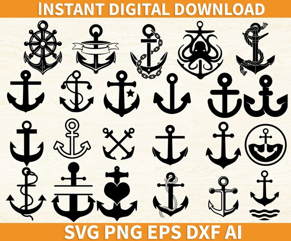 Anchor svg Anchor Logo Anchor Logo Vector Monogram Anchor | Etsy