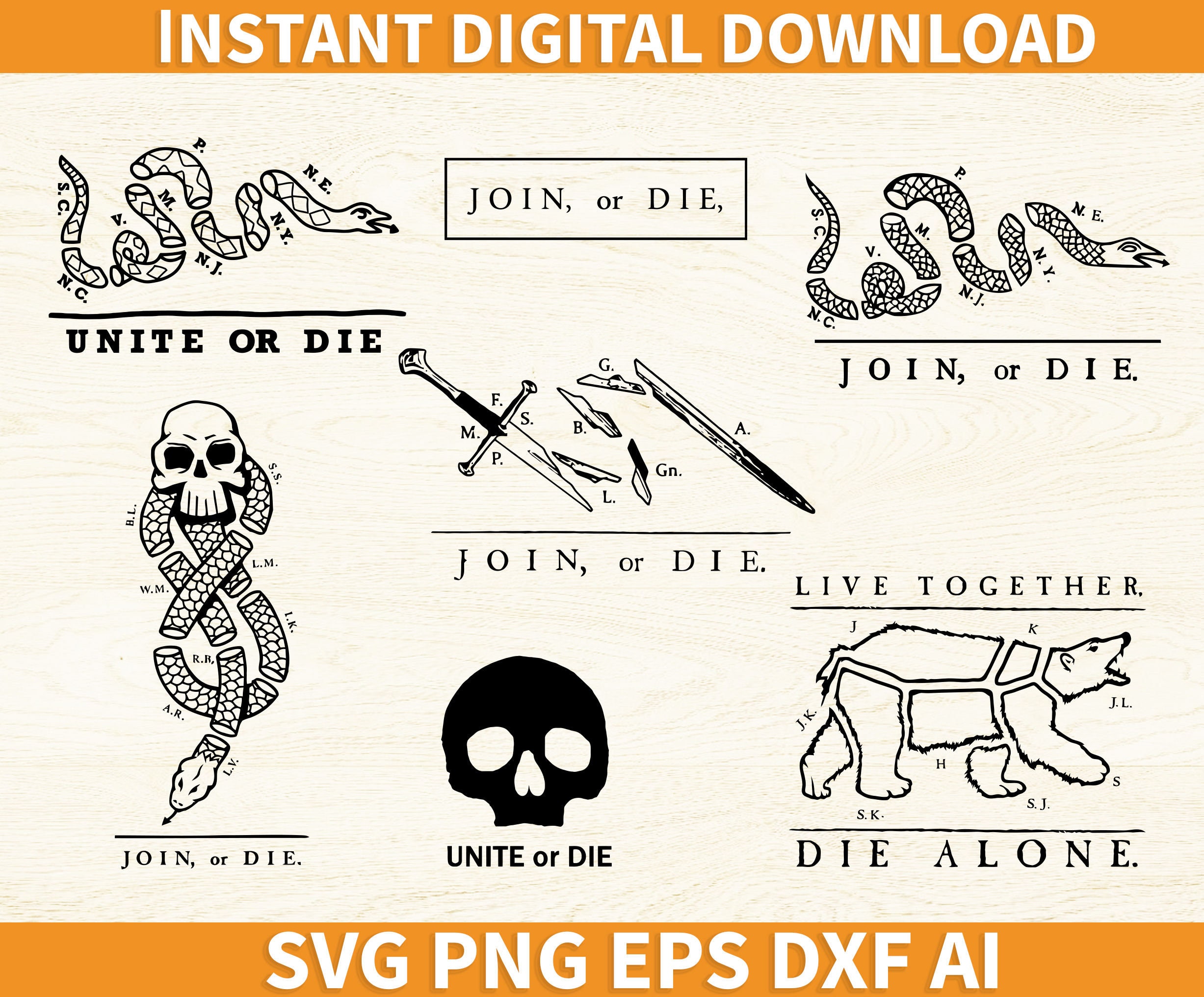 Join or Die svg unite or die svg Cricut eps png dxf ai | Etsy