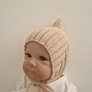 Babymutsje, gebreide muts, muts voor baby, pixiehoed, dwerghoed, kleurstof, wollen muts, cadeau voor baby