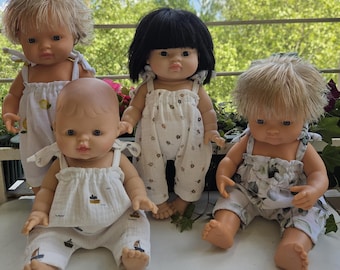 Ropa para muñecas, peleles, regalo para padres de muñecas, juguetes, ropa para muñecas hecha a mano, conjunto de verano para muñecas de 34-38 cm