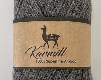 100% Superfine Alpaca - Sport Weight - Alpaca Wool - Skein 50 Grams,- Superfine Alpaca Yarn - Knitting Wool - Alpaca Fiber -Medium Gray 4020