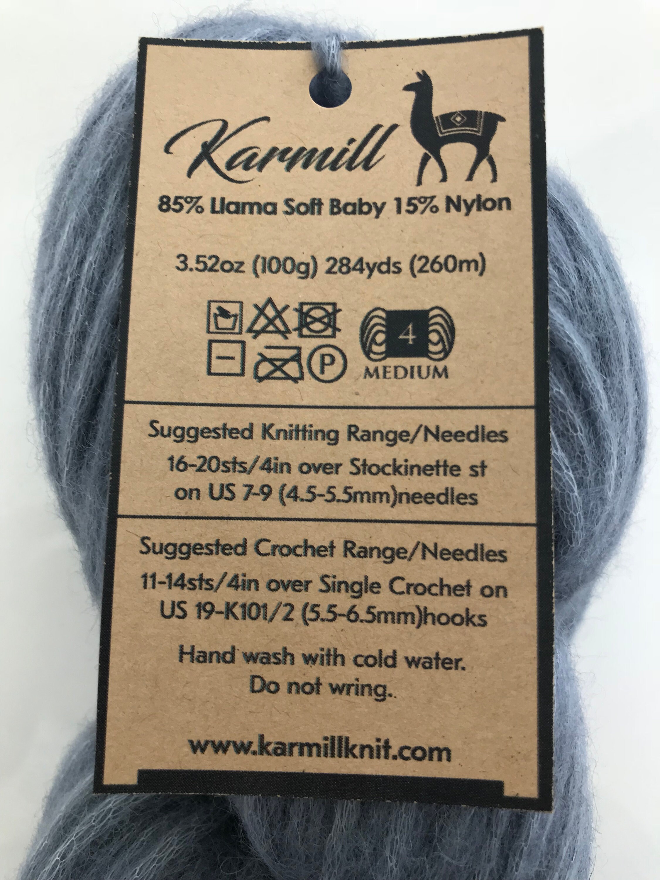 85 Llama Soft Baby 15 Nylon Yarn Worsted Weight Llama Wool Hank