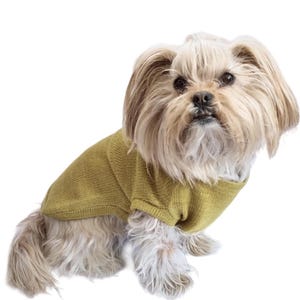 100% Baby Alpaca Wool Sport Weight Soft & Warm Dog Sweater Color Mustard