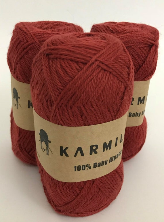 Alpaca Wool Skeins 100/% Baby Alpaca Yarn Lot of 5 Cooper Color 21016