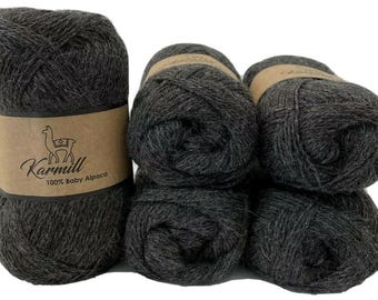 Set of 5 Skeins -100% Baby Alpaca- Sport Weight -Various Colors- Alpaca Wool - Knitting Wool - Baby Alpaca Wool- Alpaca Fiber - Natural Wool