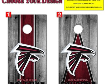 Atlanta Falcons Cornhole Wrap Decal Stickers Vinyl Gameboard Skin Set JC075
