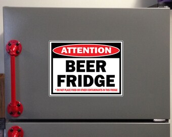 Beer fridge sticker no P**fter drinks light beer salads man cave water//proof