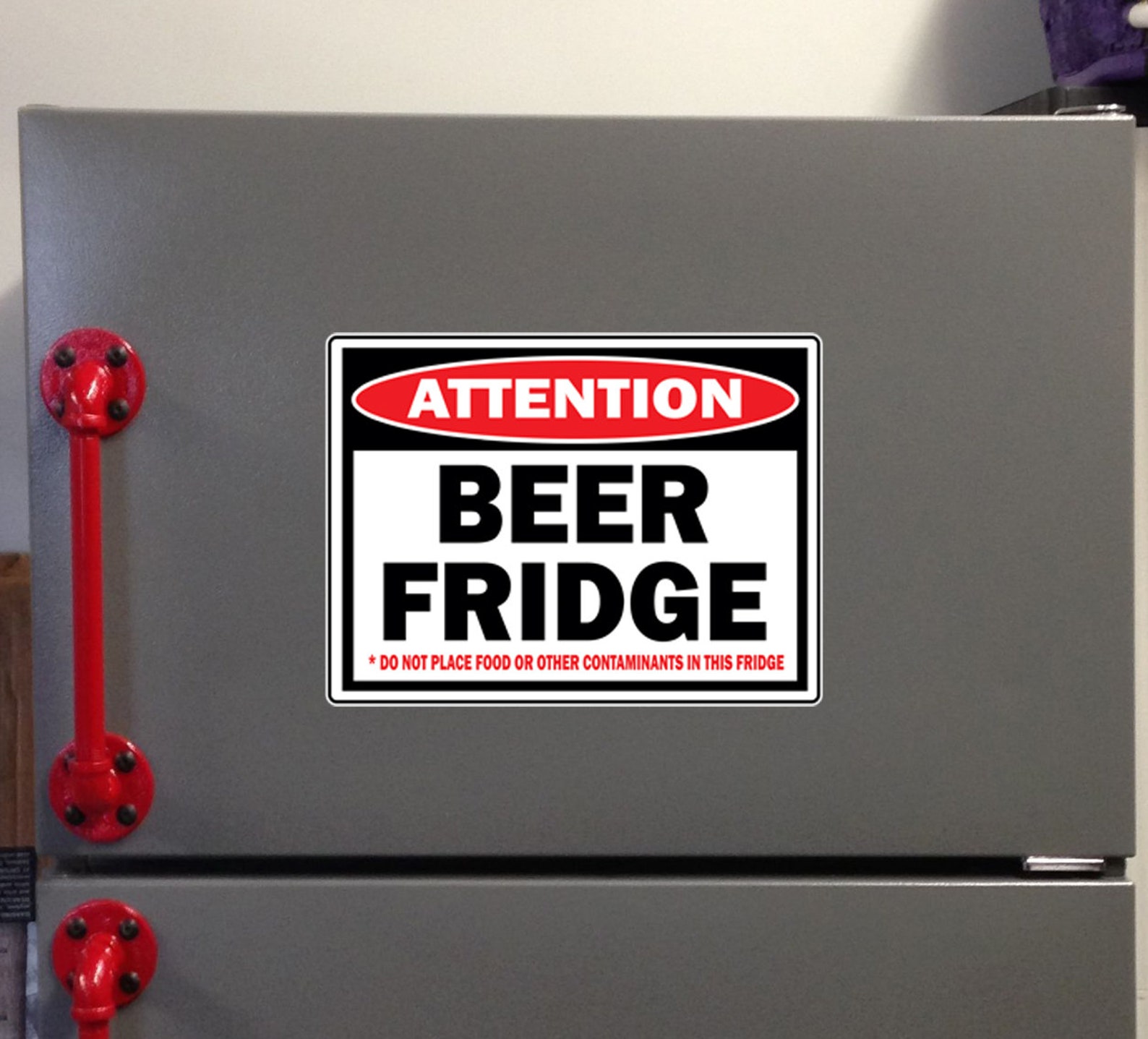 Beer Fridge Decal Beer Fridge Sticker Attention Beer Etsy