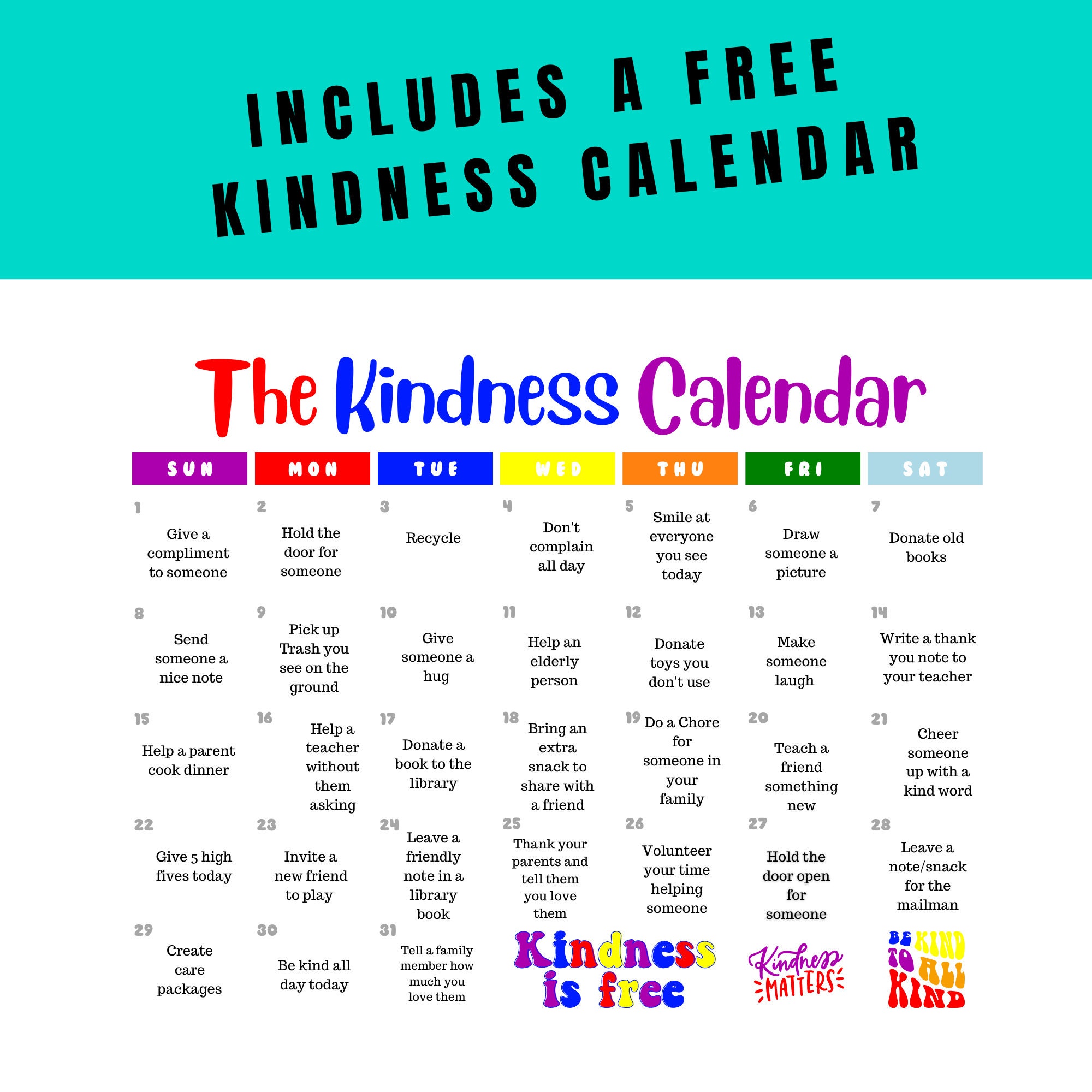 Printable Kindness Coloring Book | Empowering Kindness | 30 Pages of ...