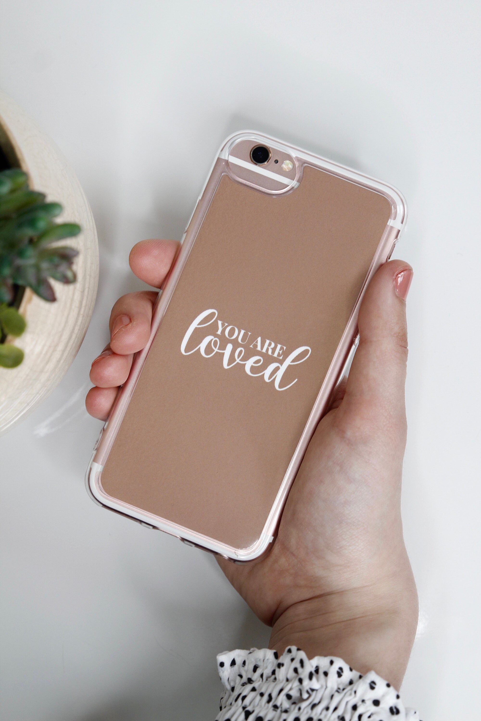 You Are Loved Pretty Aesthetic Brown Phone Case for iPhone Etsy