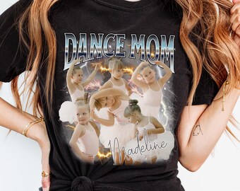 Camiseta personalizada para mamá bailarina con fotos y nombre - Regalo personalizado para mamá bailarina - Camiseta para mamá bailarina orgullosa - Regalo para mamá animadora de competencia de baile