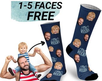 Custom Face Socks for Dad, Funny Father’s Day Gift, First Time Dad Gift, Personalized Photo Socks for Dad or Grandpa, Picture Socks