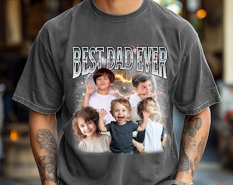 Camiseta personalizada con foto "El mejor papá del mundo", regalo personalizado para el Día del Padre, regalo con foto para papá primerizo, camiseta pirata personalizable, regalo para papá primerizo