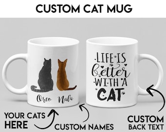 cat mom cat dad mug set