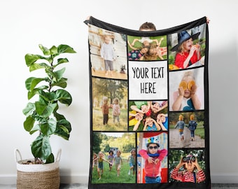 Personalized grandma blanket, mothersday gift for mimi, nana gift from grandkids, Family photo collage blanket, Mimi gift, picture blanket