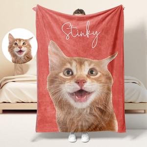 Cat face on blanket hotsell