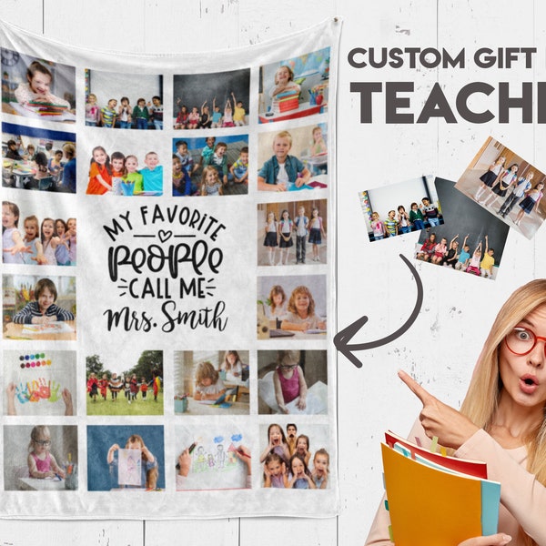 Woche des Lehrers und am Ende des Jahres Lehrer Geschenk, Foto Decke angepasst, Einzigartige Danke Geschenke, Vorschul Lehrer Geschenke