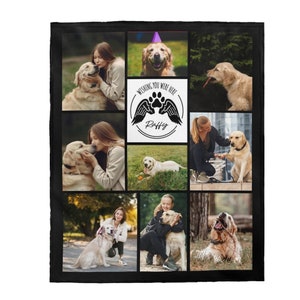 Dog remembrance gift, Dog Loss Photo Blanket, Dog memory gift, In memory of dog Photo Blanket Customized, Dog sympathy gift image 2