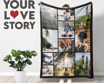 Mothers day blanket, Picture blanket for Mom, Personalized Mom blanket, Custom photo collage blanket