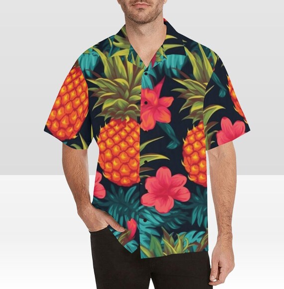 Camicia Hawaiana Personalizzata Con Foto Volto – Uomo, Maniche Corte, In Poliestere, Stampa Floreale Con Visi