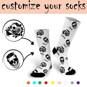 Halloween socks Custom face socks Couple socks Funny mens socks