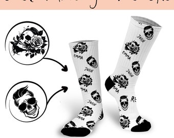 Halloween socks Custom face socks Couple socks Funny mens socks