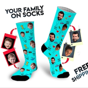 Custom face socks, Photo socks, Picture socks, Parent anniversary gifts, gag gifts for dad, Mom socks