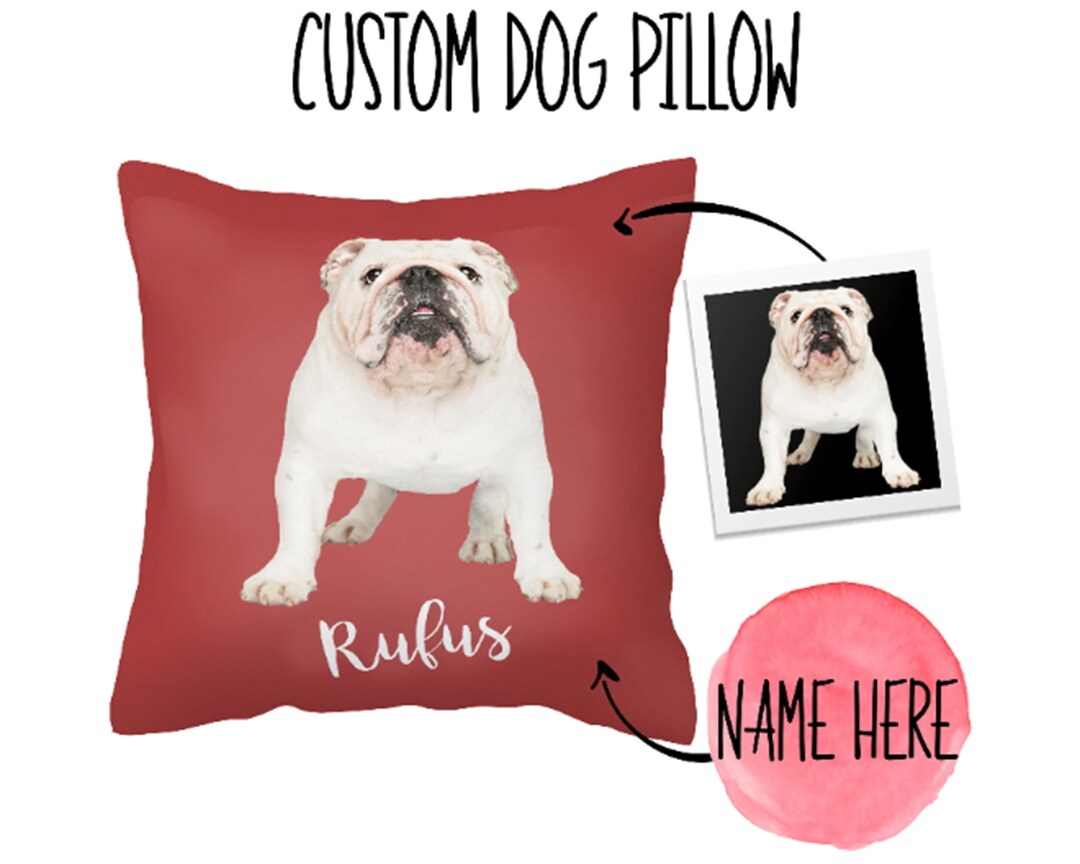 Custom Dog Pillow, Pet Photo Pillow, Pet Memorial Pillow, Dog Portrait Pillow, Pet Sympathy Gift