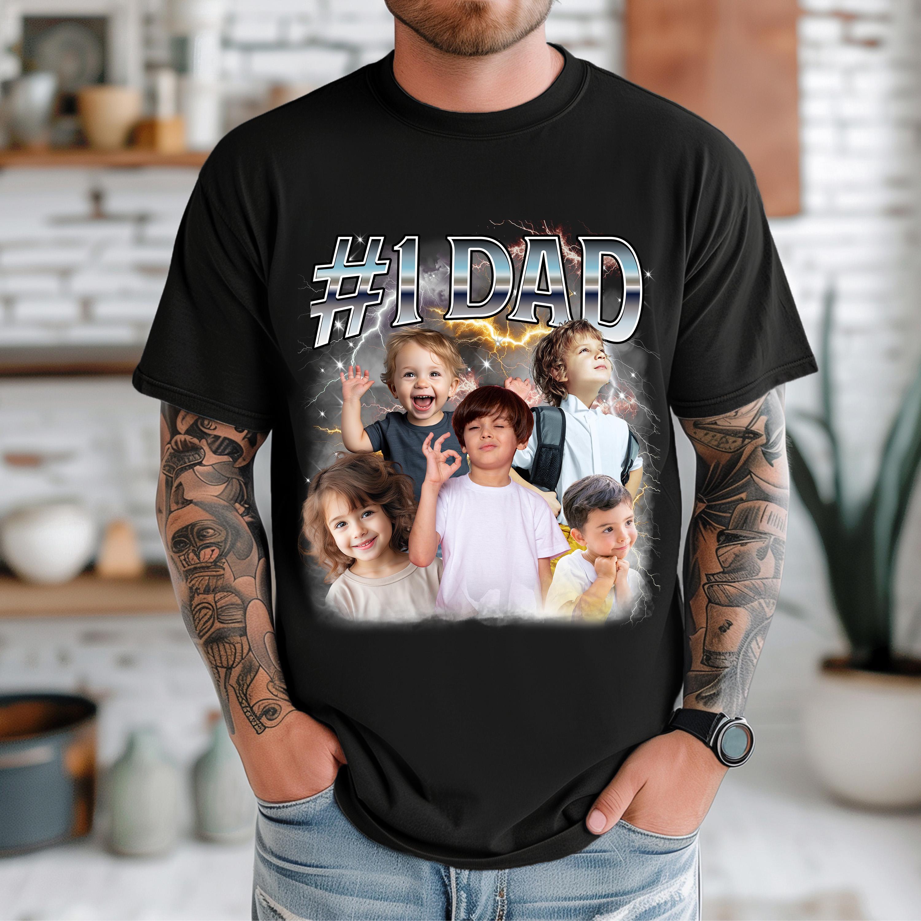 Custom Dad Photo Shirt – Personalized Father's Day T-Shirt for Dad, Grandpa, Uncle –  First Time Dad Gift - Customizable Text & Photos Shirt