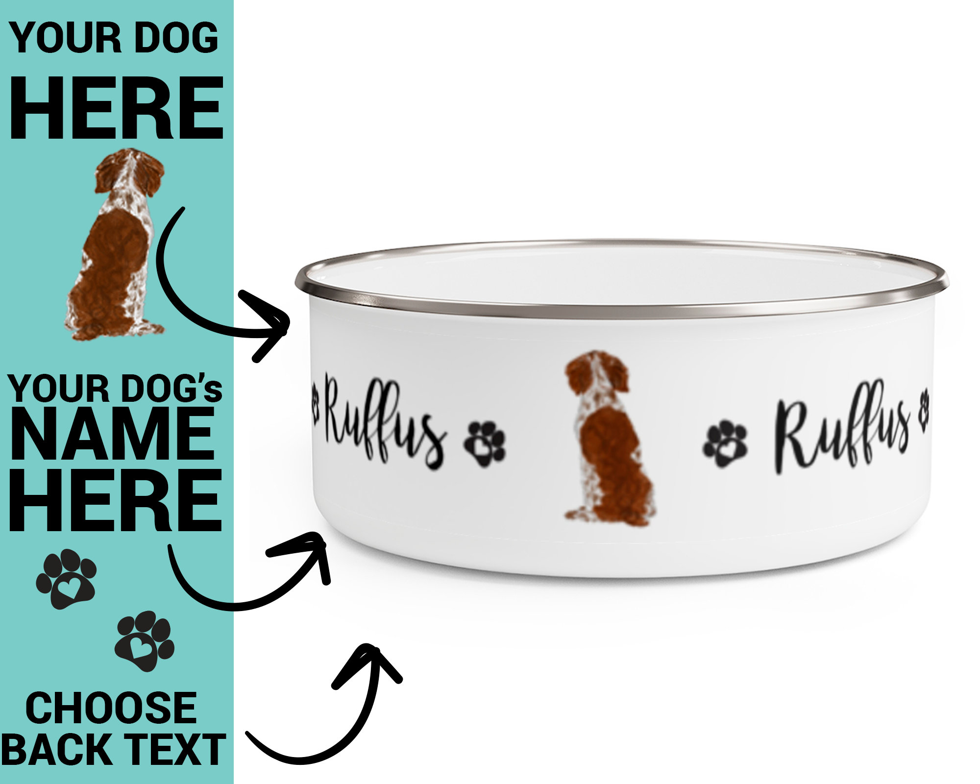 Personalized dog water bowl sale