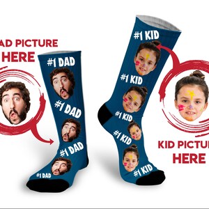 Personalized Face Socks for Dad, Funny Father’s Day Gift, Custom Photo Socks for Dad or Grandpa, Step Dad Gift, Picture Socks