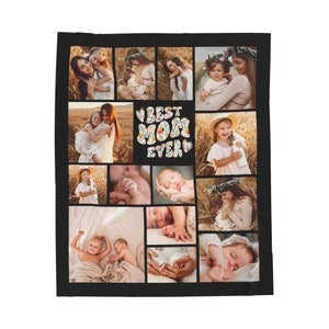Individuelle Foto Decke für Mama, individuelles Geschenk für Mama, personalisierte Mama Foto Decke, Mama Geschenk von Kindern, individuelle Fotocollage Blumenwurf Bild 8