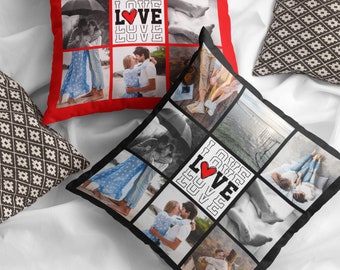 Valentines day custom photo pillow, Gift for him valentines day funny, unique valentines gifts, Romantic gift him, girlfriend photo gift