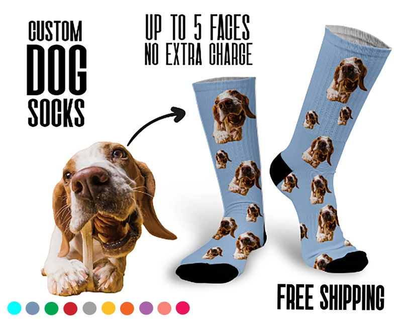 Personalized dog socks, Face on socks, Photo socks with dog face, Customized dog socks, Dog remembrance gift, Custom Dog Socks 