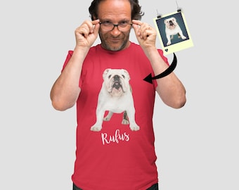 Chemise papa chien, chemise animal de compagnie personnalisée, chemises chien personnalisées, cadeau souvenir animal de compagnie, chemise visage de chien, cadeau maman chien