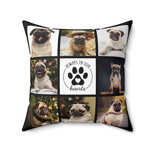 Custom dog pillow, Dog remembrance gift, Custom photo pillow, Dog loss sympathy gift, In memory of dog customizable pillow Custom Pet Pillow image 3