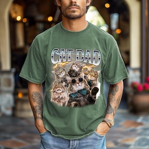 Custom Photo Shirt, Custom name shirt, Add your own cat photos and create your puttfect photo gift for Father's day