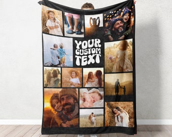 Custom Photo Blanket for Dad, Fathers Day Gift, First Time Dad Gift, Customizable 1st Time Dad Gift, Stepdad Gift, New Dad Gift