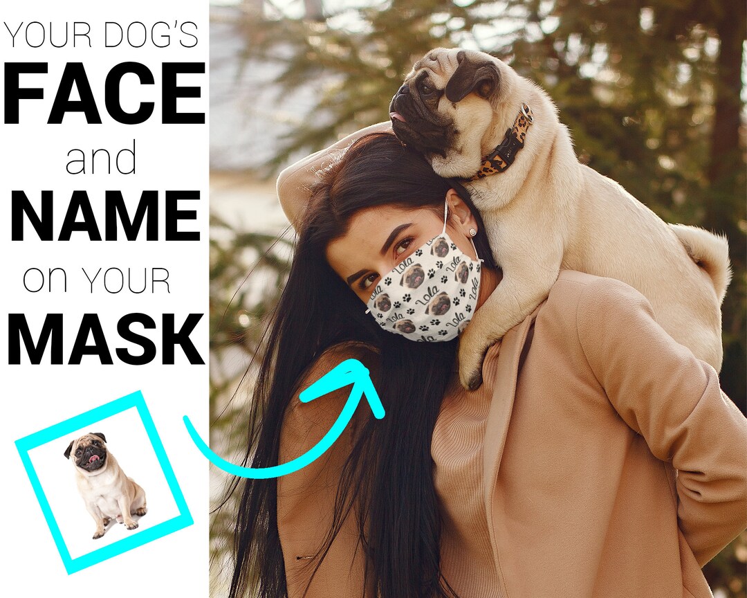 Dog Mom Face Mask, Dog Print Face Mask, Dog Face Mask Washable, Photo
