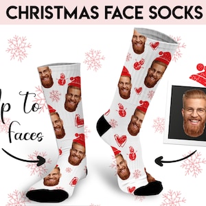 Kerstcadeausokken met gezichten, fotosokken, cadeaus voor heren, fotosokken