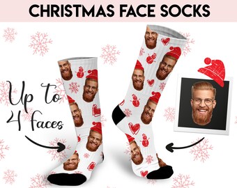 Christmas gift socks with faces, Photo socks, Gag gifts for men, Picture socks